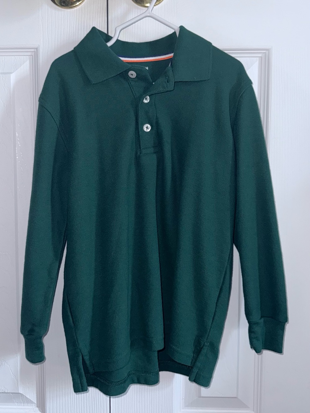 Kids Small Dark Green Long-Sleeve Polo Sweater